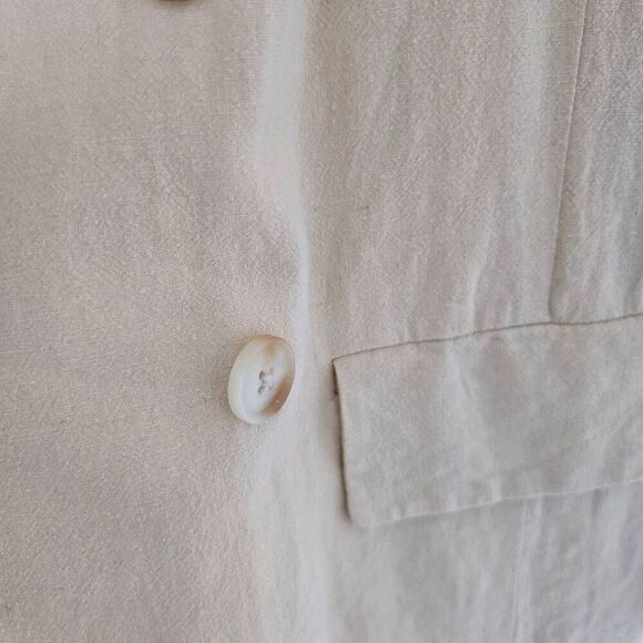 Free People Blazer Womens Small Beige Linen Notch Collar Formal Business Jacket - Picture 6 of 9